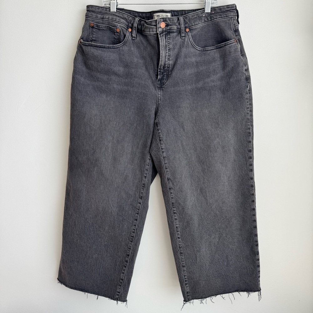 Madewell The Perfect Vintage Wide Leg Jeans Frayed Hem - Size 16